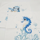 4 x XUNLURY Sea Horse Turtle Coastal Beach Pillow Covers 18x18, Ocean Beachy Room Decor, Blue Nautical Marine Biology Decorative Throw Pillow Covers for Beach House Cabin Bedroom Home, Set of 2