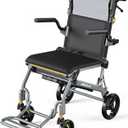 Transport Wheelchairs for Adults Lightweight Foldable Transport Chair with Telescopic Handle, Portable Folding Travel Transfer Wheel Chairs for Seniors