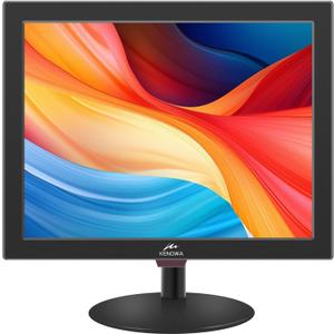 Kenowa 15 Inch PC Monitor, Computer Display for Windows 7/8/10/11, LED 1024 X 768 Screen, 4:3 Aspect Ratio, 60 Hz, 5Ms,75 * 75 mm VESA Hole, Port with HDMI,VGA,BNC,AV, TN Panel,Dual Speakers