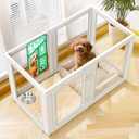 FXW AuraSpace Acrylic Indoor Dog Playpen for Puppies and Small Dogs, 24 Inch, 6 Panels, White