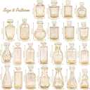 TBWIND Glass Bud Vase Set of 24, Small Amber Flower Vases for Centerpieces in Bulk, Mini Vintage Vase for Wedding Decor, and Home Table Dcor