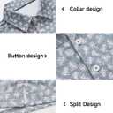 Mens Golf Shirt Short Sleeve Dry Fit Moisture Wicking Performance Collared Funny Print Golf Polo Shirts for Men (Blue, M)