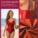 One Piece Swimsuit for Women, Fashion Bathing Suit Swim Suits, Women's Beachwear Swimwear Bikini Set for Woman Girls (Red, XL)