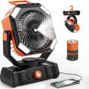 Camping Fan Rechargeable - 30000mAh Battery Powered Misting Fan for Outdoor Beach Tent - Portable Battery Operated Tent Air Conditioner for Camping - Glamping Essentials