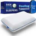 Cooling Gel Memory Foam Pillows for Sleeping Standard Size, Bamboo Rayon Bed Pillow for Back Side Sleeper, Medium Firm Contoured Support for Neck Shoulder Pain Relief, Washable Breathable Dorm Twin XL