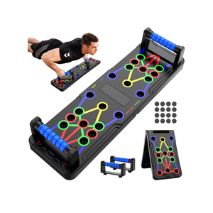 Solid Push Up Board 15 in 1 Home Workout Equipment Multi-Functional Pushup Stands System Fitness Floor Chest Muscle Exercise Professional Equipment Burn Fat Strength Training Arm Men & Women Weights