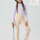 Willit Girls Horse Riding Pants Tights Kids Equestrian Breeches Knee-Patch Youth Schooling Tights Zipper Pockets, S