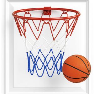 ArtCreativity Mini Over-the-Door Basketball Hoop Game Easy to Hang, No Assembly Required Includes 1 Mini Ball & Durable Net Hoop Indoor Basketball Toy Gift for Kids, Teens & Adults Bedroom Play