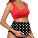 Century Star Maternity Swimsuit High Waist Ribbed Two Piece Bikini Set Bathing Suit for Women Pregnancy Swimwear XL