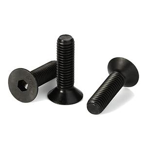 Bykonh M4-0.7 x 12mm Flat Head Socket Cap Screws Countersunk Bolts, Alloy Steel Class 10.9 Black Oxide, DIN 7991, Fully Threaded, 100 PCS