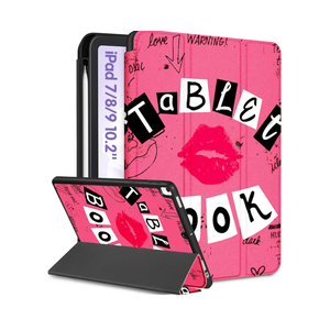 Uppuppy for iPad 9th/8th/7th Generation Case 10.2 Inch Girls Cute Women Folio Smart Cover with Pencil Holder Red Lips Design Funny Girly Teens Unique Cases for iPad 7/8/9 Gen A2602 A2270 A2197