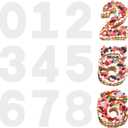 10 Inch Large Size Number Cake Mold Baking Forms Moulds, 9 Pieces 0-8 Cake Number Stencils Flat Plastic Templates Pan Cake Cutting Number Mold Numerical Stencils for DIY Numbers Cakes Pastry Cookies