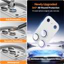 Jeluse Compatible with iPhone 17 Pro Camera Lens Protector, Strong Adhesion Full Coverage Metal Aluminum Alloy Ultra Clarity Tempered Glass Camera Screen Protector