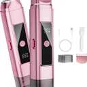 Bikini Trimmer for Women Electric Razors, Electric Razor 2 in 1 Shaver Pubic Hair, LED Display with IPX7 Waterproof - Rechargeable Lady Trimmer for Underarm Body Leg Face - Carmine Pink
