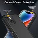 for iPhone 13 Case with 2Pcs Tempered Glass Screen Protector and 1Pcs Camera Lens Protector, Military Grade 3 in 1 Heavy Duty Shockproof/Drop Proof/Dust Proof Case (Black/Grey)
