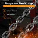 BEAMNOVA 3/8 Inch 20Ft Tow Chains, 7100lbs Working Load, Grab Hooks, Heavy Duty Trailer Safety Chain, Grade 80 Log Chain, Towing Accessories for Trucks Car Vehicle, Binder Recovery Chain