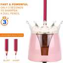 Automatic Electric Pencil Sharpener 2AA Battery, Ideal for No.2 and Colored Pencils Perfect for School, Home, Office, and Classroom Use Crown Design (Pink)