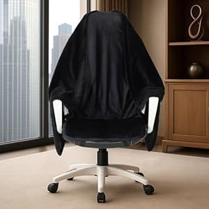 Cozy Bliss Office Chair Blanket, Faux Fur Office Blanket – Work from Home Gifts & Practical Gifts for Cold People, Stay Warm with Chair Wrap Attaches, Black
