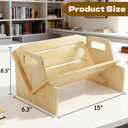 Wood Desktop Bookshelf, Tabletop Book Storage Rack Display Shelf with Handle, Tilting Office Bookcase Magazine Holder CD Rack for Office, Study Room, No Tools Required
