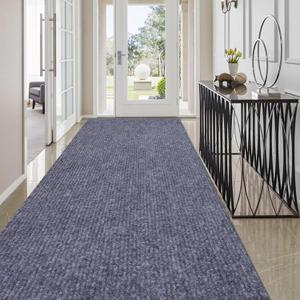 Runner Rugs 3 x 10 ft for Hallway with Rubber Backing, Non Slip Indoor Rug, Outdoor Runner Rug Waterproof, Custom Size Area Rugs for Entryway, Balcony, Patio, Kitchen, Garage, Stair, and Laundry (Grey Narrow Stripe)