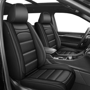 DISUTOGO Seat Covers Fit for Jeep Grand Cherokee L 2021-2024 2025 Full Set 6 Seats Waterproof Faux Leather Custom Automotive Car Seat Covers Protector (6 Seats,Black)