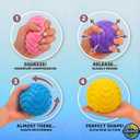 Fuzz Ball Squishy 4 PCS - 2026 Upgraded Slow Rising Squishies Fidget FuzzyBalls Pink Purple Yellow Blue FuzzBall Colorful for Teenage & Adults Stuff Gifts