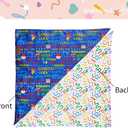 CROWNED BEAUTY Birthday Dog Bandanas Reversible Large 2 Pack, Happy Birthday Set, Adjustable Triangle Holiday Blue Scarves for Medium Large Extra Large Dogs Girl Boy Pets DB50-L