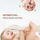 ChooKaChoo 2-in-1 Baby Teething Rattle Toy, Sensory Grasping Teether for Infants 3-12 Months, 100% Food-Grade Silicone, Easy to Hold, Soothing & Developmental, BPA Free, Easter Gifts (Pink)