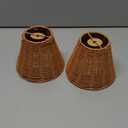 Empire Clip-On Chandelier Lamp Shade, Small Lamp Shade Rattan,Boho Wicker Lamp Shades Set of 2,Replacement Lampshade 3" Top x 6" Bottom x 5" Slant Height(2 Packs)