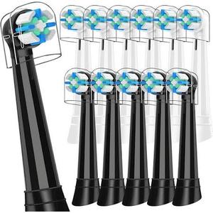 12 Pcs IO Replacement Heads Compatible with Oral B IO 2/3/4/5/6/7/8/9/10 Electric Toothbrush, Brush Heads for Teeth Clean Compatible with Oral B IO (Black/White)
