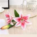 Hollyone 6 Heads Orange Artifical Lily Flowers 2Pcs Fake Fall Flowers Artificial for Decoration Faux Stargazer Lilies Flowers Bush Arrangement Bouquets Lily Stem for Indoor Outdoor Home Fall Decor