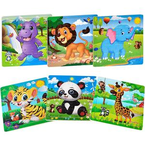 Puzzles for Kids Ages 3-5 Toddler Wooden Toys Montessori Learning Education Preschool Sets Games for Boy Girl 3 4 5+ Years Old, Pack of 6 (20 Pieces)