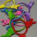 Easter Bunny Headbands, 6 Pack, Plush Rabbit Ears, Assorted Colors