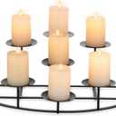 Candeldo Candelabra Fireplace Candle Holder: Black Metal Pillar Candle Holders for Inside Fireplace Mantle Decor Floor Candelabras Table Centerpiece Large