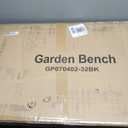 Garden Bench, 50" Outdoor Bench, 660LBS Wrought Iron Porch Bench, Patio Bench with Armrests for Garden Lawn or Yard, Black, 50.39" L x 21.26" W x 34" H