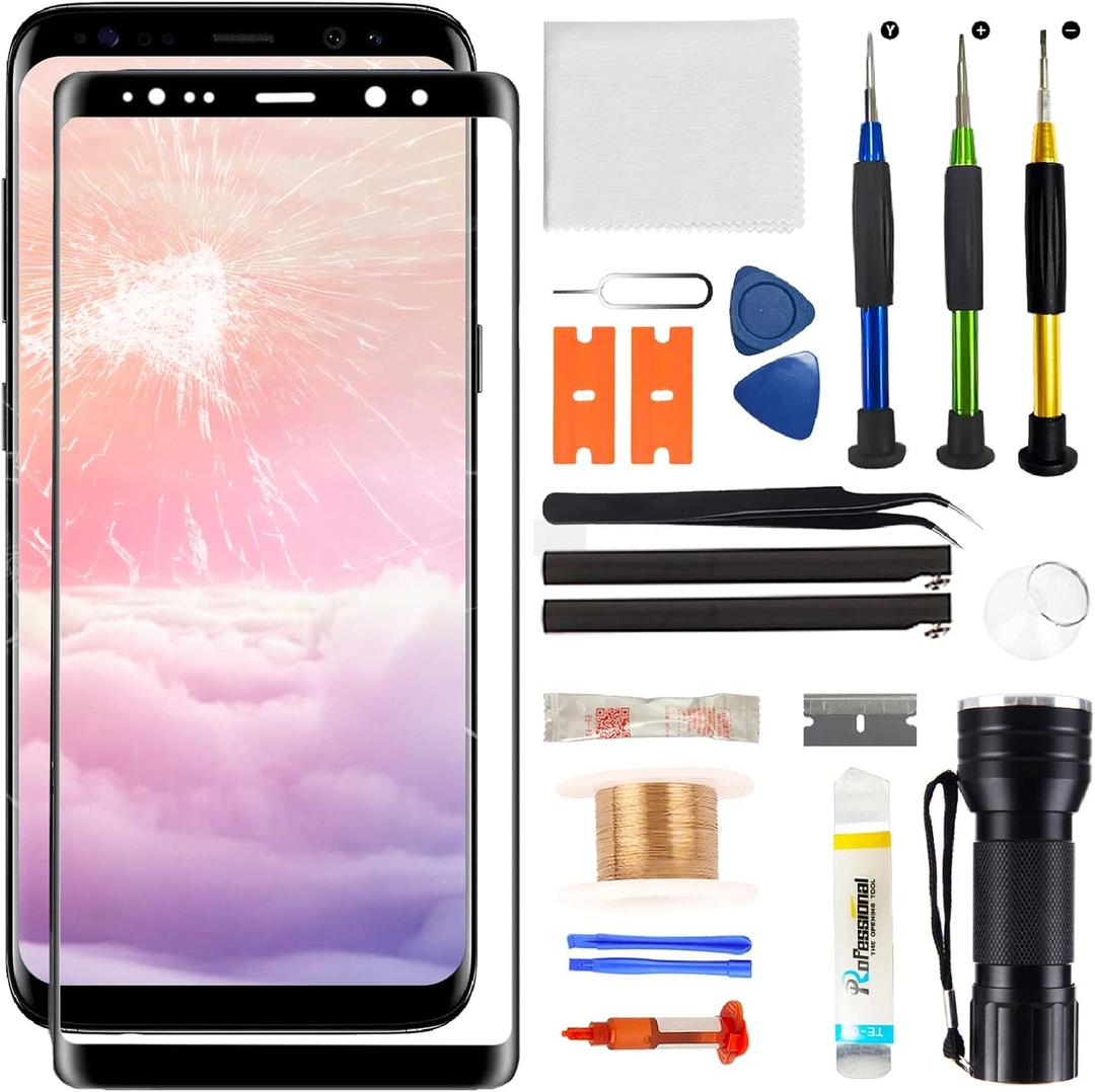 for Samsung Galaxy Note 8 Screen Replacement,Replacement Screen for Galaxy Note 8 Series 6.3 inch,Glass Replacement Kit with Repair Tools,Waterproof Adhesive(NO OLED & Touch Digitizer)