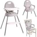 Baby high Chair, Multifunctional 3 in 1 Adjustable high Chair, Removable 3-Position Adjustable Tray, Multipurpose 3-Point Safety Harness (Grey)