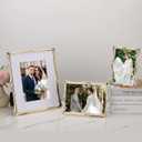 8x10'' Premium Alloy Gold Picture Frame with Acid Free Mat 5x7'',Hi-End Dcor Metal Frames 5x7'' with Black Velvet Backing for Desktop Display and Wall Decor
