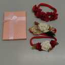 Baby Girl Flower Headbands for Christmas, 3pcs Elastic Nylon Floral Hair Band, Bows Wrap for Infant Newborn Toddler