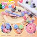 10pcs Rhinestone Focal Beads for Pens, Sparkling 3D Rose Flower Designs, Fancy Beads for DIY Jewelry Making Keychains Crafts Holiday Decorations