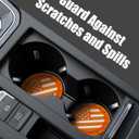 2 x 4 Pack Car Cup Coasters, Universal American Flag Non-Slip Silicone Cup Holder Inserts, Car Interior Accessories, Orange