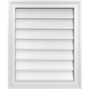 20"W x 24"H Rectangle Surface Mount PVC Gable Vent: Non-Functional, w/ 1-1/2" x 2" Brickmould Frame