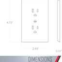 TayMac MW2000W Masque 2000 Series 1-Gang Nonmetallic Decorator Style Duplex Cover-Up Wall Plate, White, 5-Pack