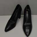 IDIFU Women's IN4 Chunky-HI Block High Heels Closed Pointed Toe Pumps Dress Office Shoes for Women (Black Pu, 10 US)