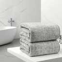 SEISSO Bath Towels, Extra Absorbent & Quick Drying Towels for Bathroom, Viscose Made from Bamboo Soft Bath Sheet (35 x 63inch), Premium Towel Multipurpose Use for Fitness, Spa, Yoga, Grey (2pack)