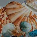 Omifly Starfish and Seashells Shower Curtain 60Wx72H Inch Beach Pampas Coastal Nautical Ocean Vintage Beige Retro Sea with 12 Plastic Hooks Fabric Waterproof Toilet Accessories Decor