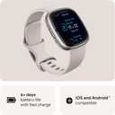 Fitbit Sense 2 Advanced Health and Fitness Smartwatch with Tools to Manage Stress and Sleep, ECG App, SpO2, 24/7 Heart Rate and GPS, Lunar White/Platinum, One Size (S & L Bands Included)