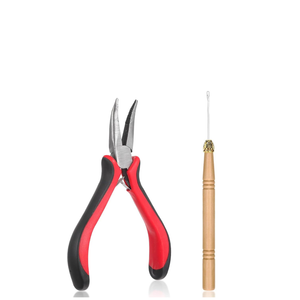 Hair Extensions Tools Hair Extension Pliers for Beads, Micro Pulling Needle Hooks and Loop Threader Micro Link Tools for Hair or Feather Ring Loop Hair , 5.12 x 2.56 x 0.63 inches; 3.17 ounces