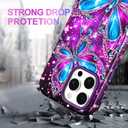 Casetego for iPhone 16 Pro Max Case,Compatible with MagSafe,[Military Grade Drop Test] Full Body Protection Slim Shockproof Rugged Marble Women Girls Case for iPhone 16 Pro Max 6.9 inch,All Purple