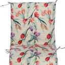 Set of 2 Outdoor Dining Chair Cushions, Patio Seating Cushions, 38x18x4.5 inch, for Garden Patio Furniture (Tulip)